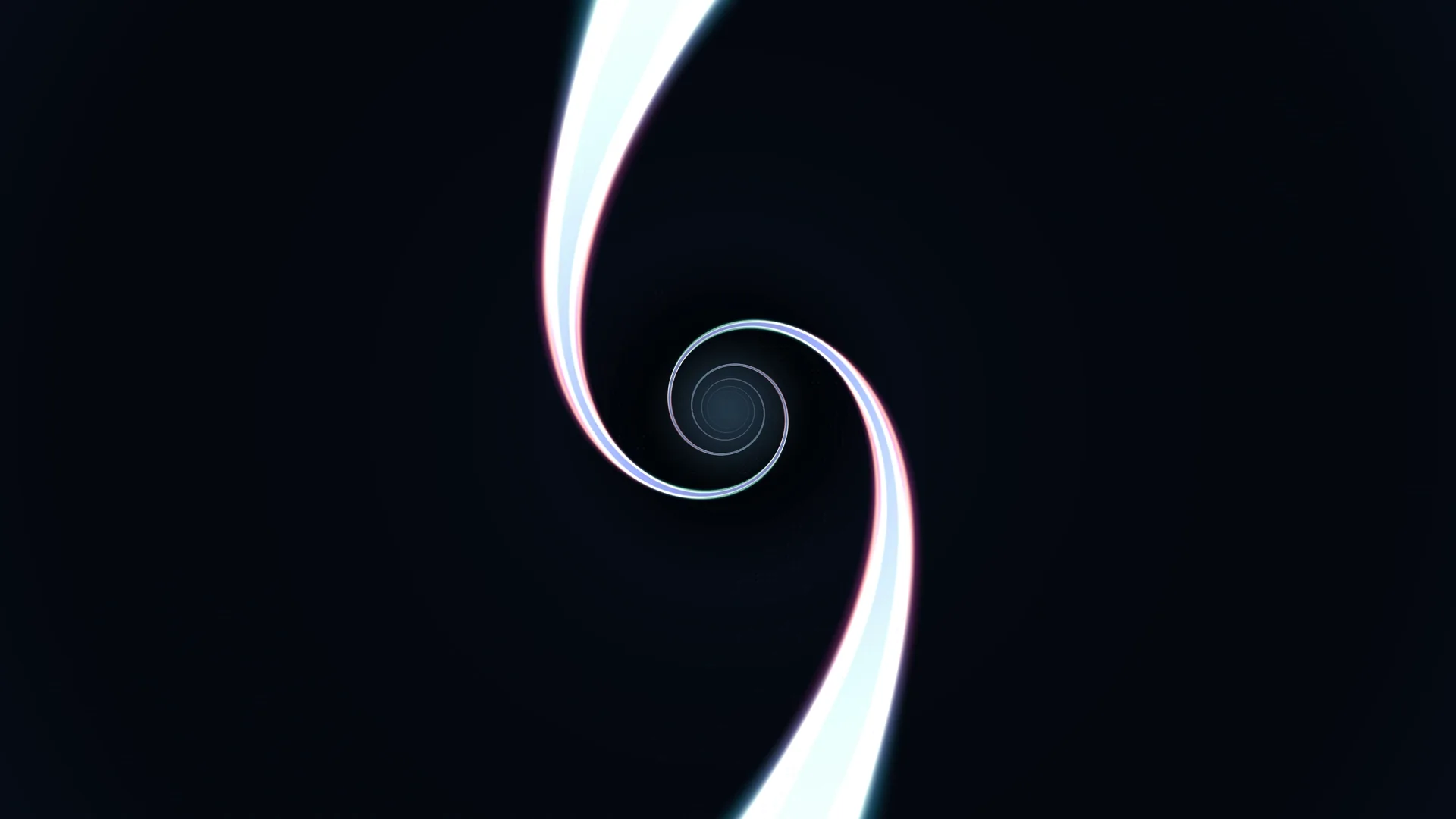 Luminous spiral ribbons in deep blue space — spiral wallpaper at 3840x2160