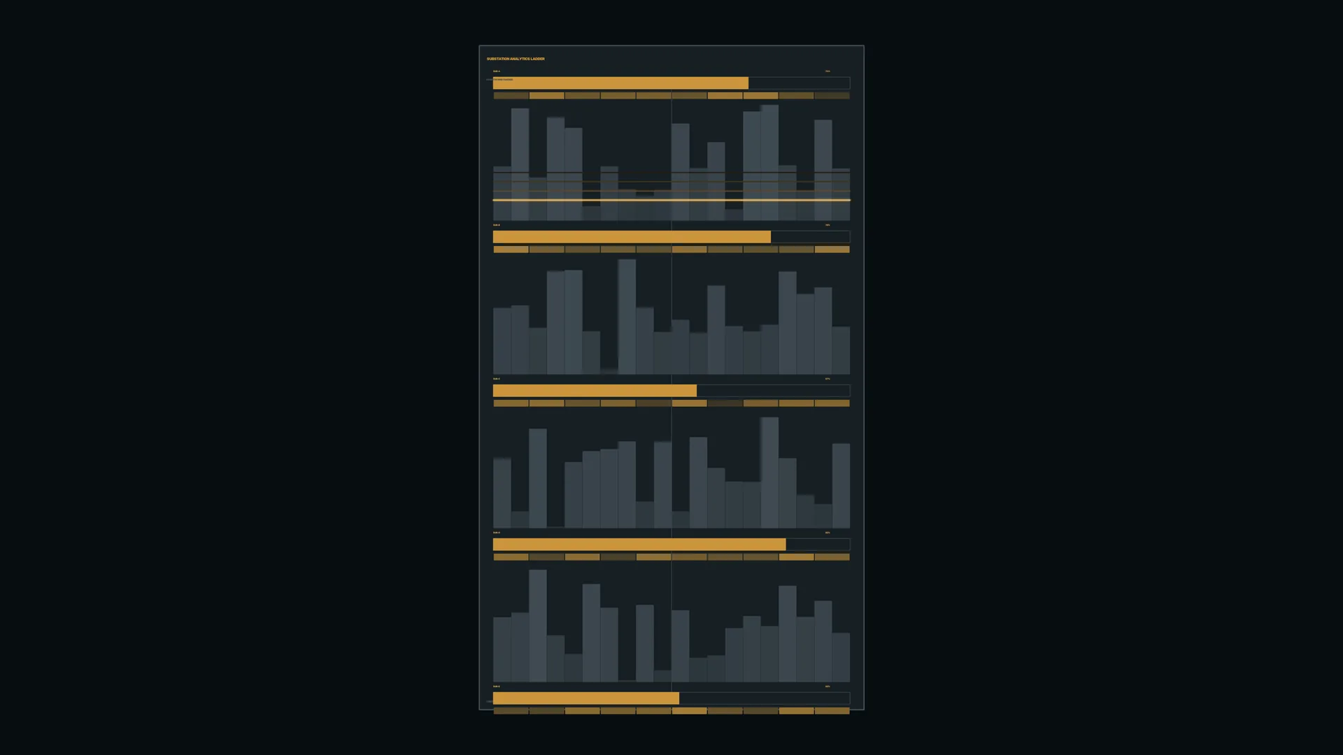 Amber Bars and Slate Columns in Vertical Rhythm — data visualization wallpaper at 3840x2160