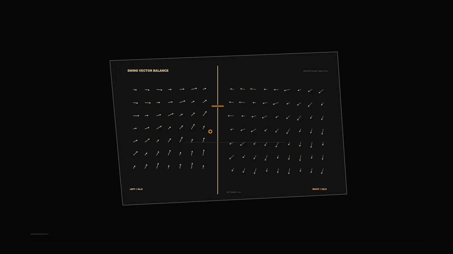 Vector field diagram in amber and black — vector field wallpaper at 3840x2160