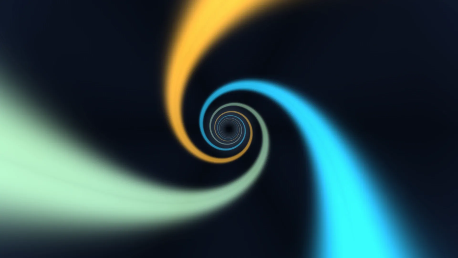 Luminous spiral ribbons in deep blue space — spiral wallpaper at 3840x2160