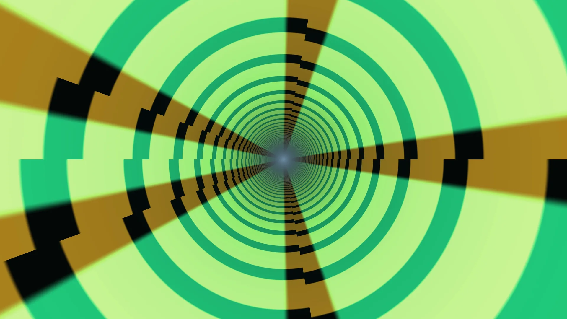 Concentric green rings with radial blocks — concentric rings wallpaper at 3840x2160