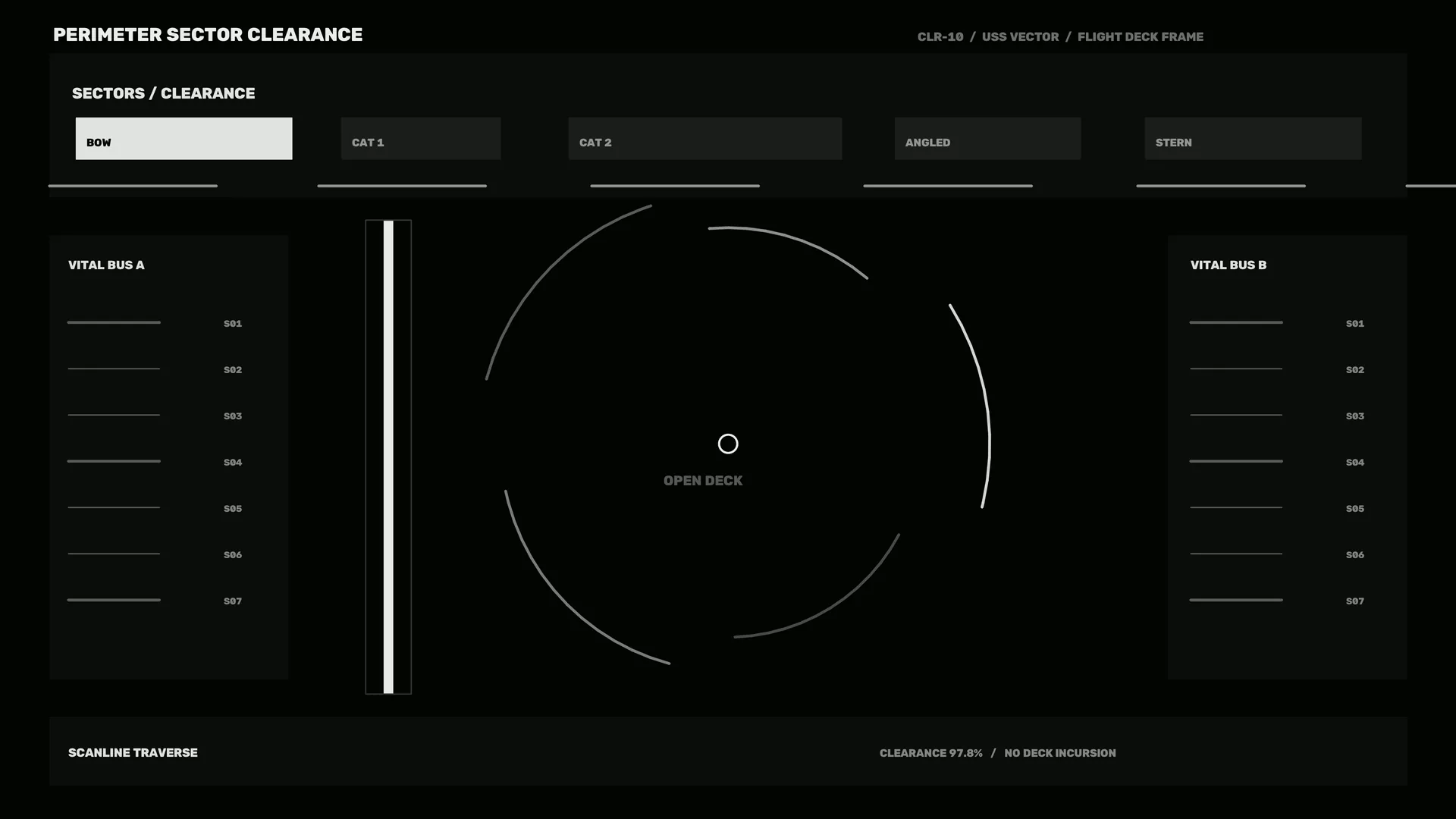 Perimeter clearance interface in black and white — perimeter clearance wallpaper at 3840x2160