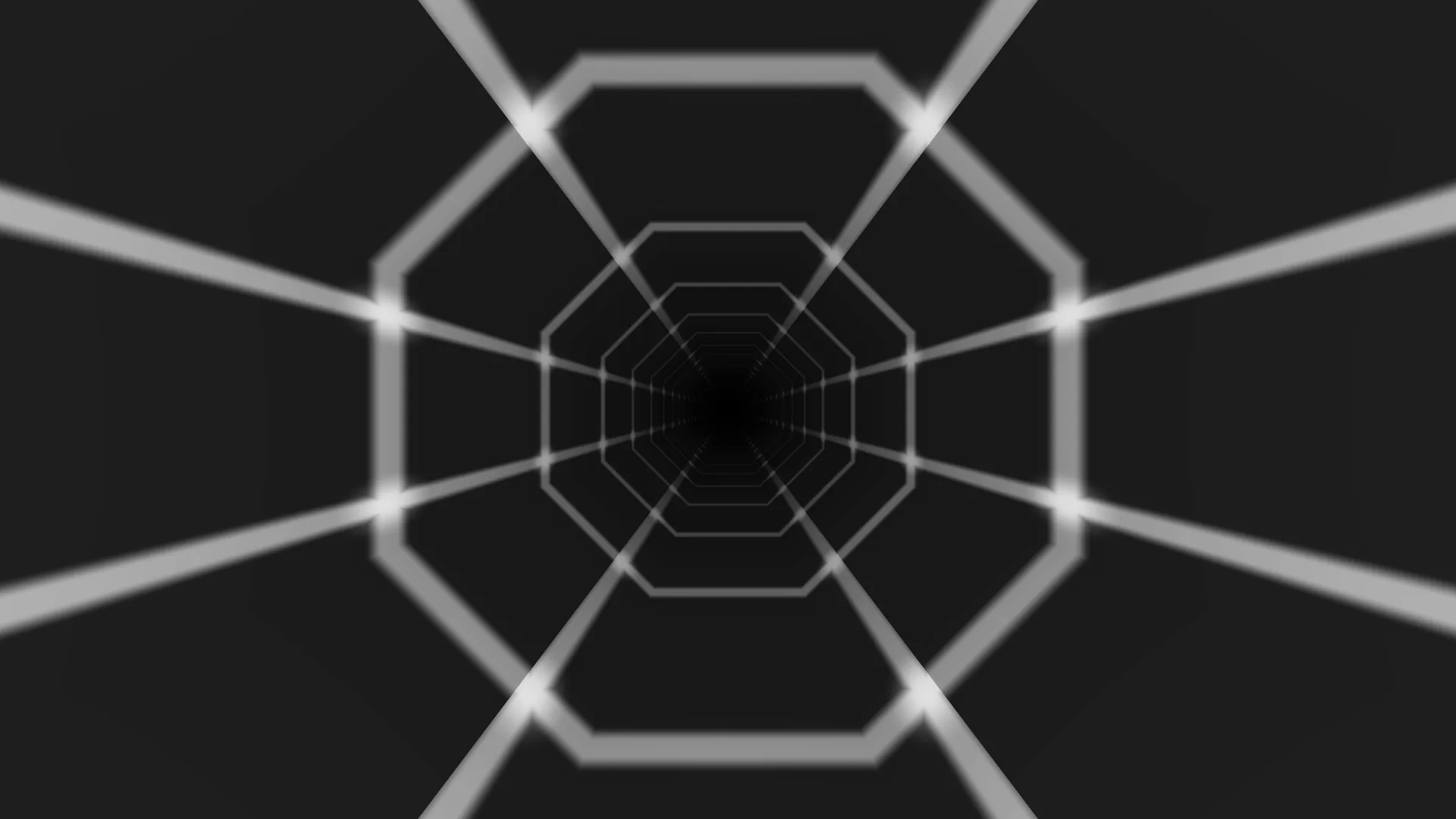 White octagonal tunnel in black space — octagonal tunnel wallpaper at 3840x2160