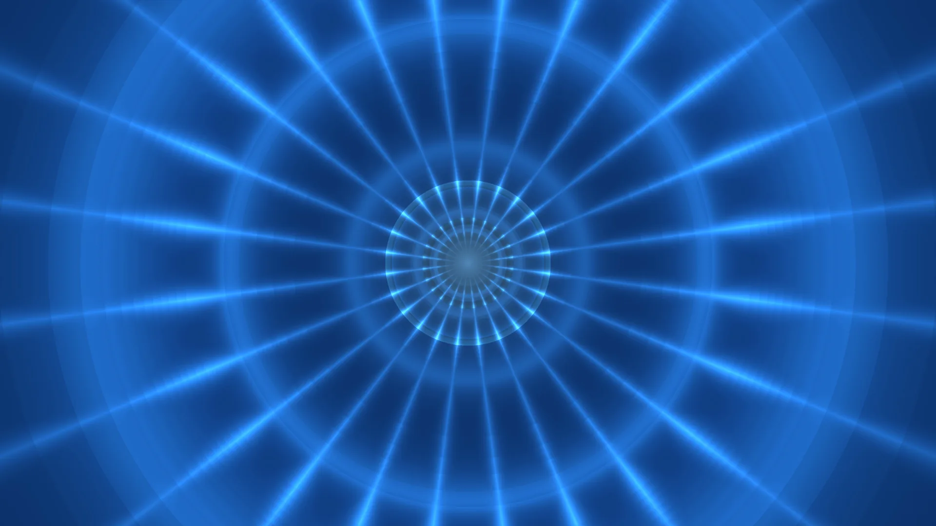 Blue radial light and concentric ring geometry — blue wallpaper at 3840x2160