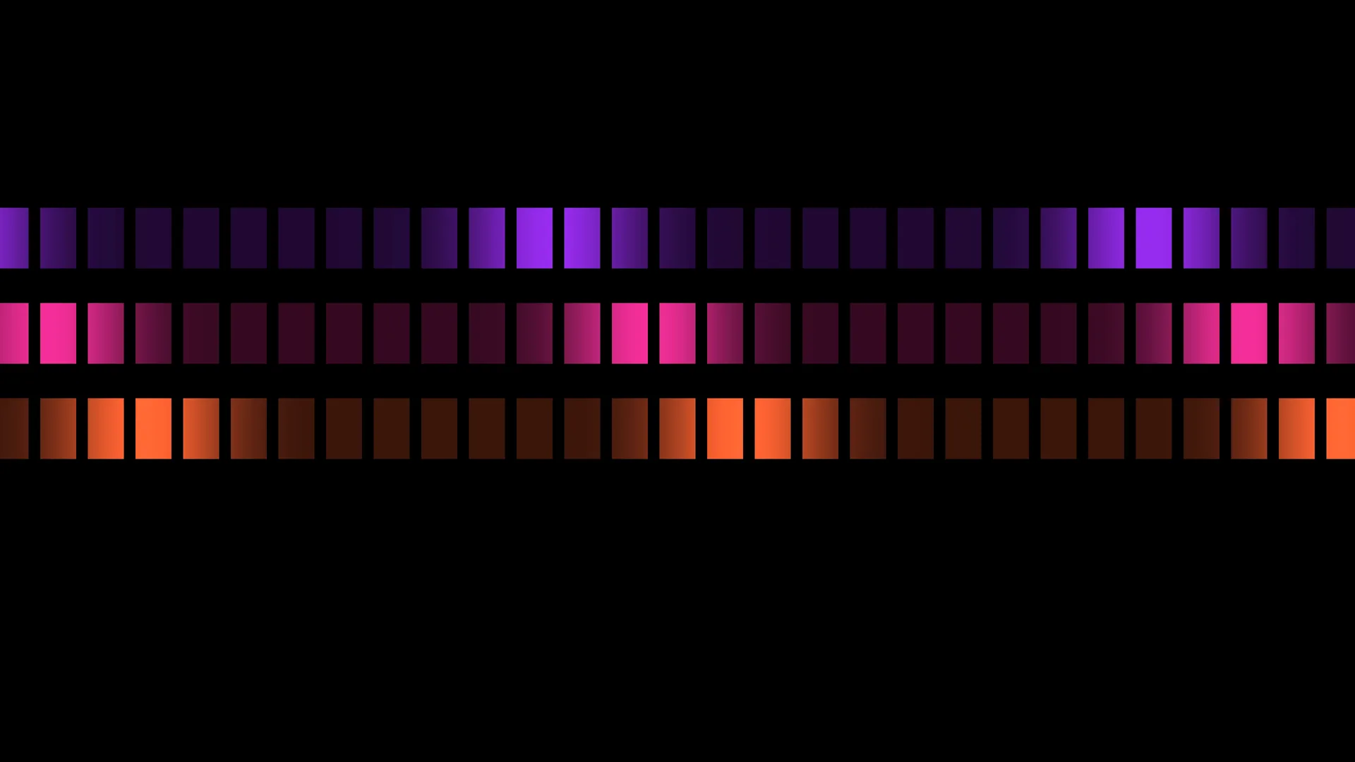 Three Rows of Violet, Pink and Orange Light — geometric wallpaper at 3840x2160