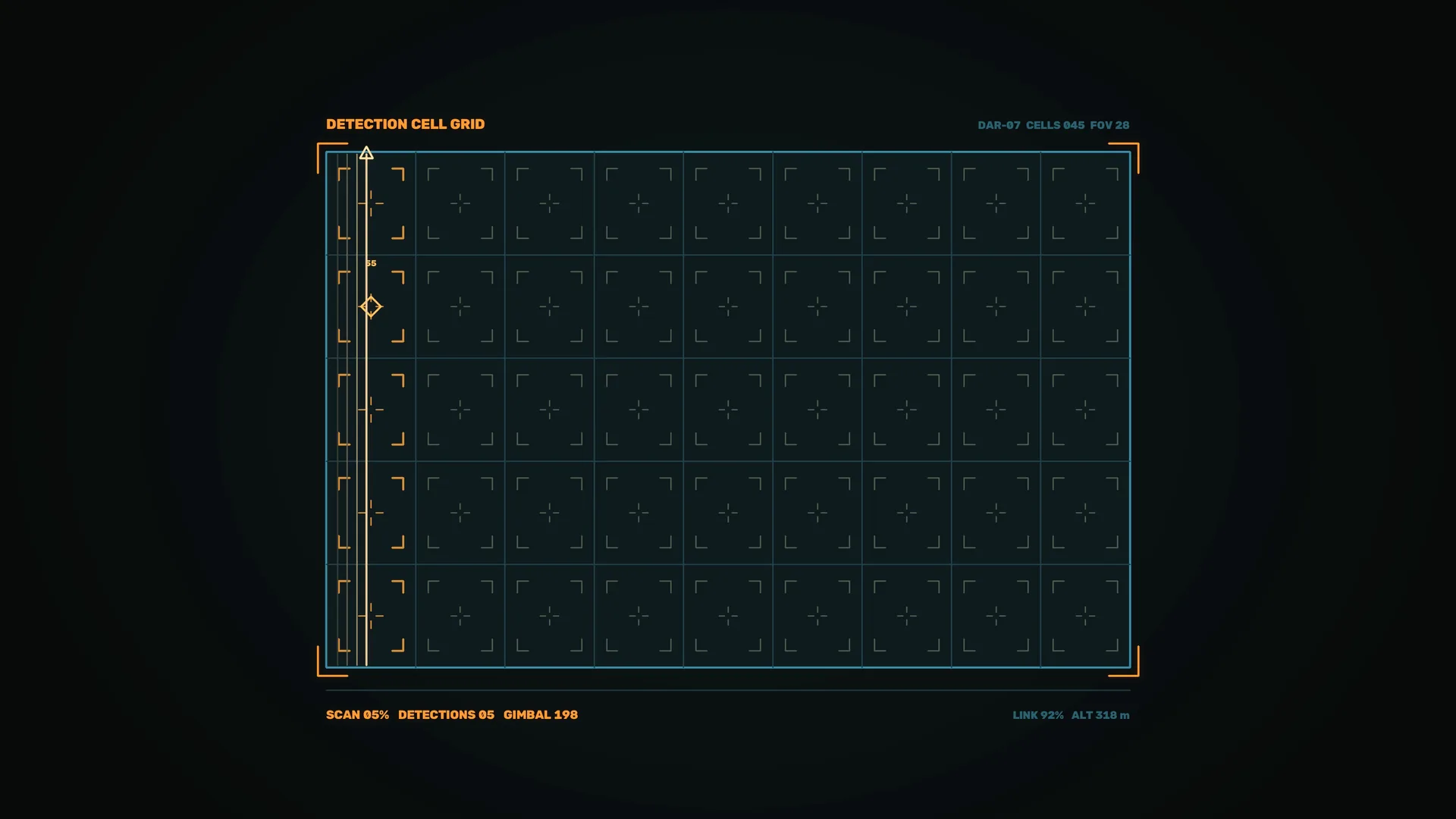 Detection grid in amber and cyan light — detection grid wallpaper at 3840x2160