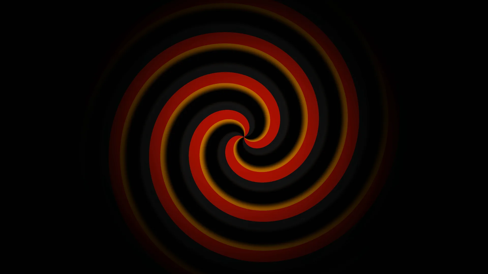 Red and gold spiral on a black field — spiral wallpaper at 3840x2160