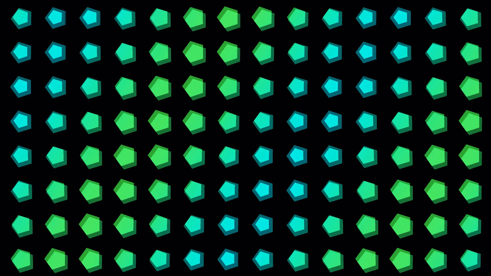 Turquoise and green polygons on black — polygon pattern wallpaper at 3840x2160