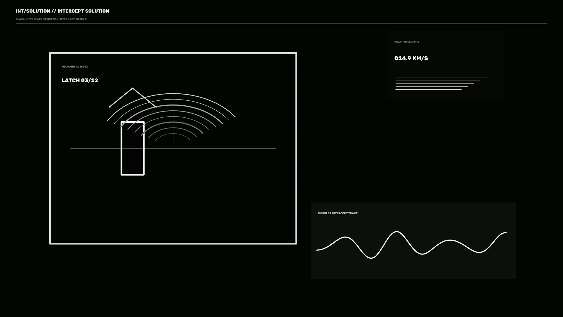 Black and White Intercept Diagram with Signal Traces — black wallpaper at 3840x2160