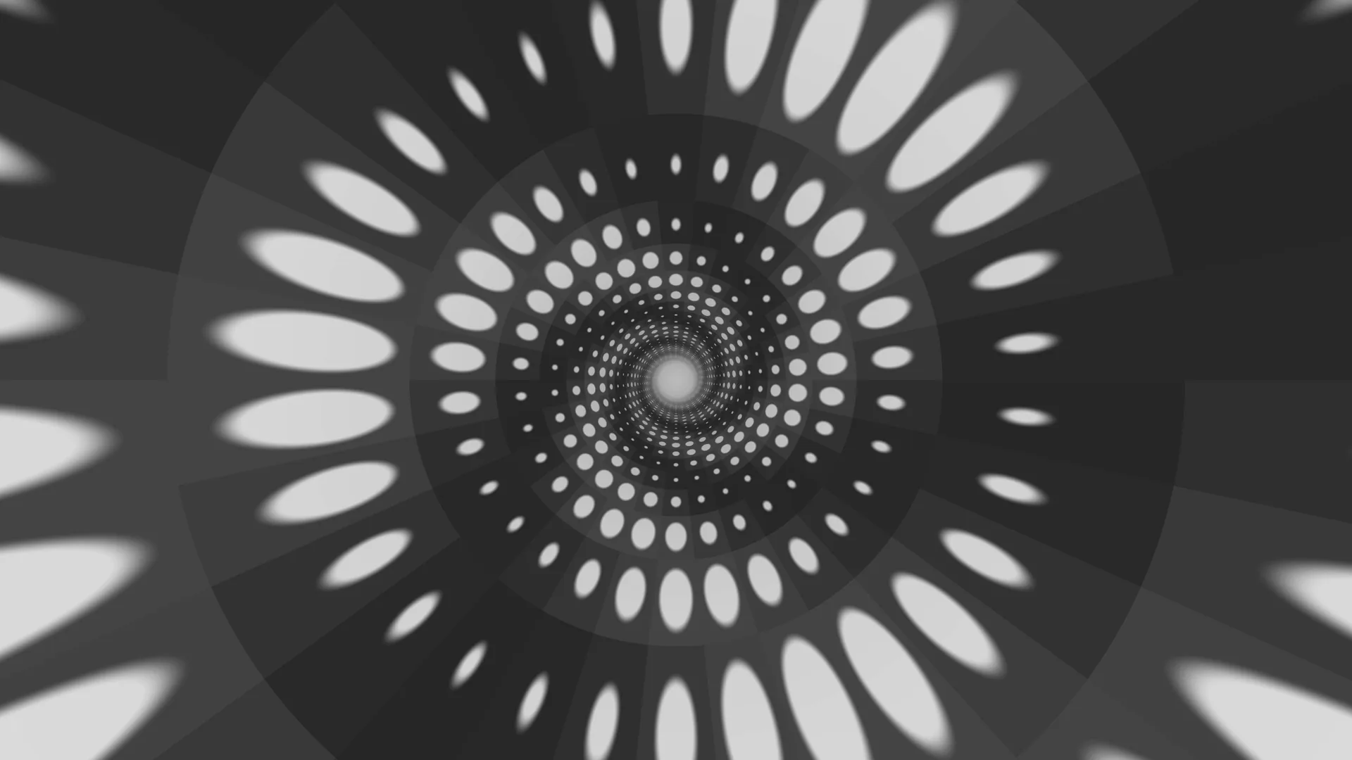 Monochrome radial tunnel of light and form — radial tunnel wallpaper at 3840x2160