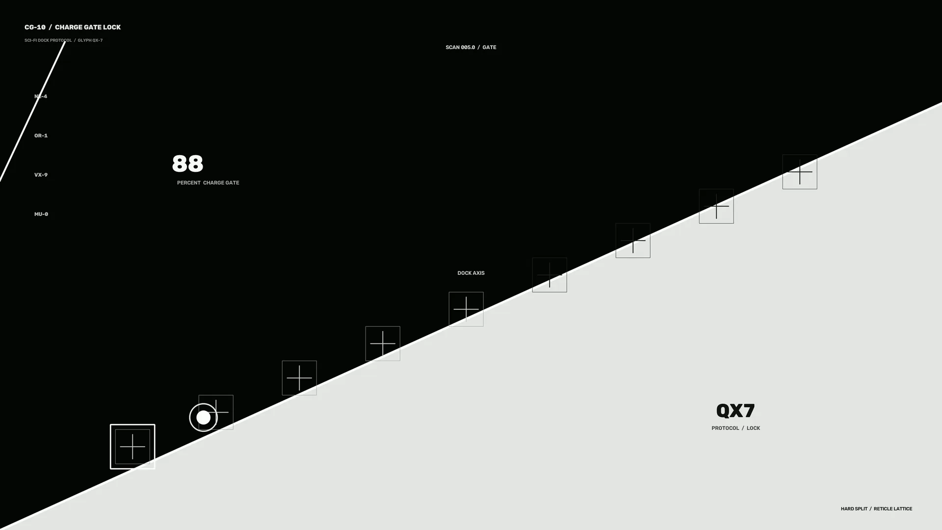 Charge gate geometry in black and ivory — geometric wallpaper at 3840x2160