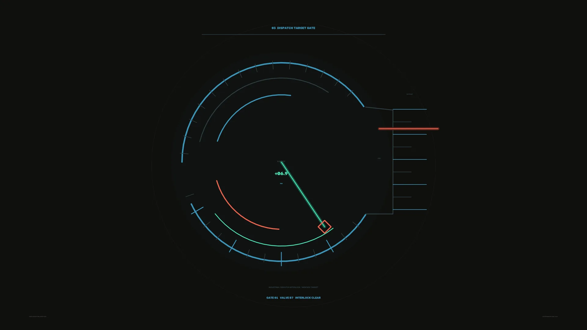 Orbital interface with luminous navigation arcs — interface wallpaper at 3840x2160