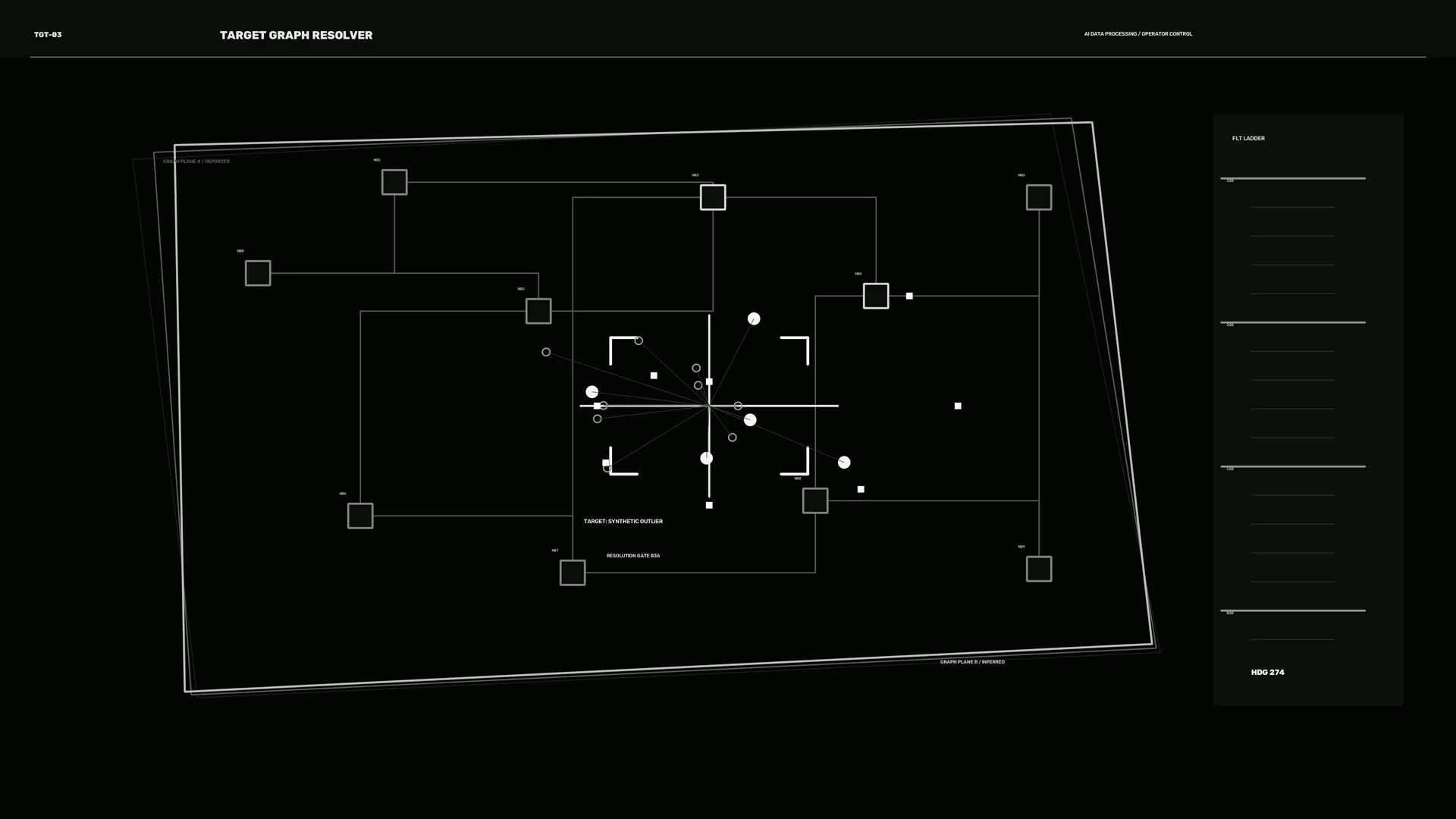 Monochrome target graph with geometric nodes — target graph wallpaper at 3840x2160