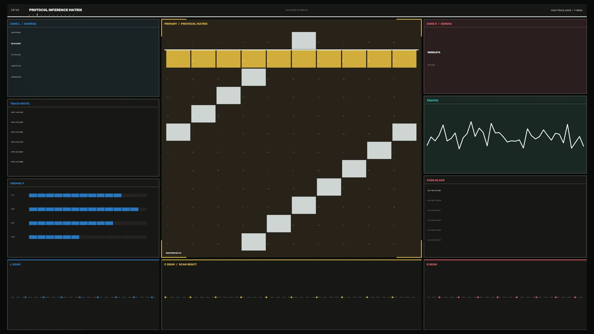 Protocol matrix with luminous grid markers — protocol matrix wallpaper at 3840x2160