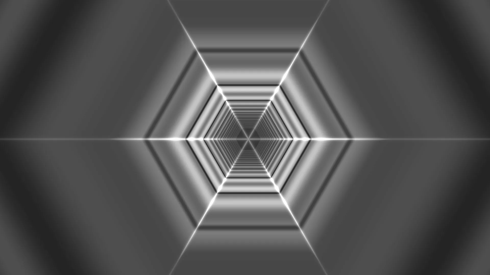 Monochrome Hexagonal Passage of Light — hexagonal tunnel wallpaper at 3840x2160