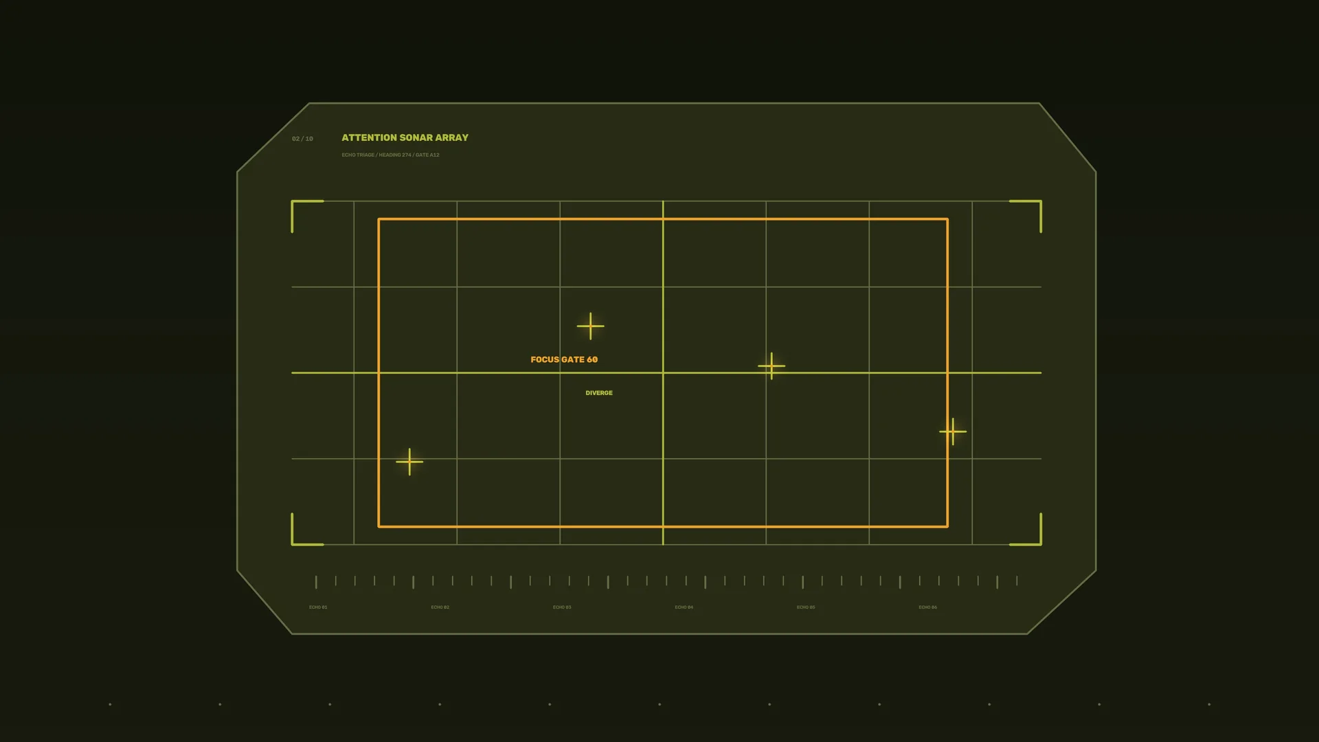 Attention Sonar Array in Olive and Amber — sonar array wallpaper at 3840x2160