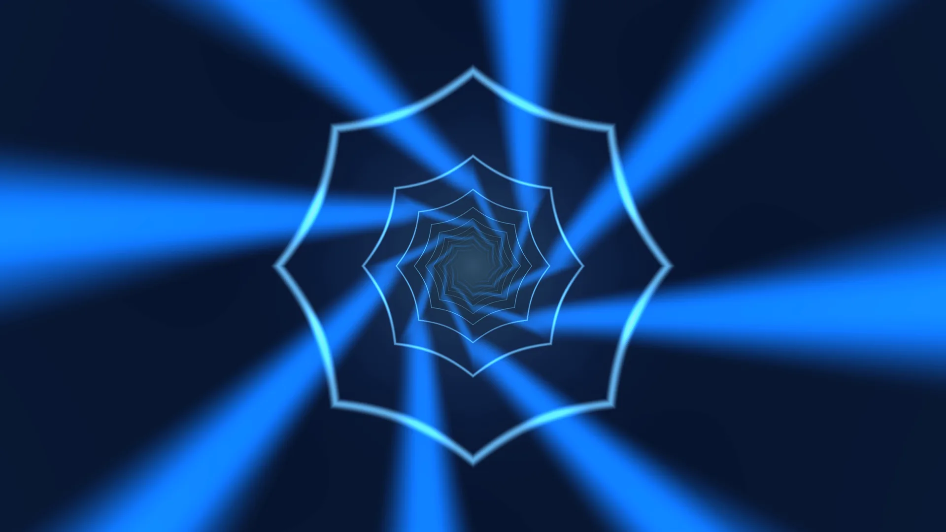 Blue geometric tunnel with radiating light — blue tunnel wallpaper at 3840x2160