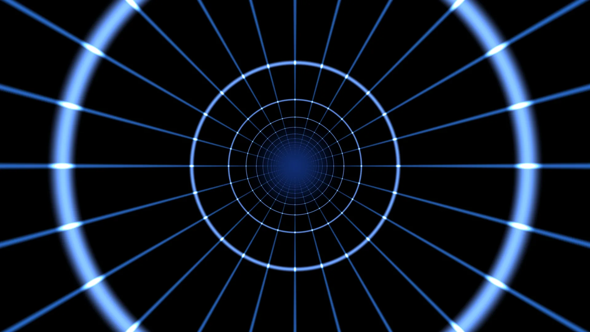 Blue radial rings in a field of black — concentric rings wallpaper at 3840x2160
