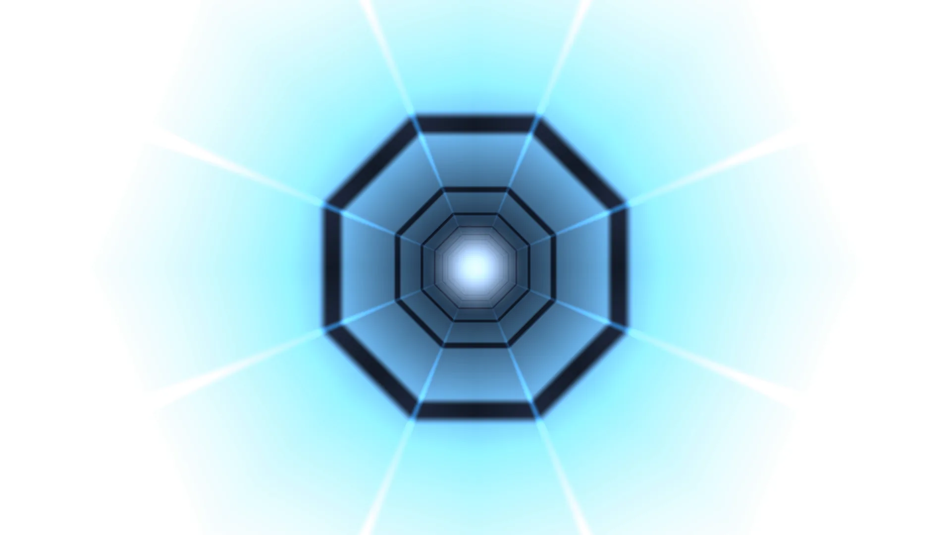 Blue Octagonal Tunnel with a Radiant Core — octagonal tunnel wallpaper at 3840x2160