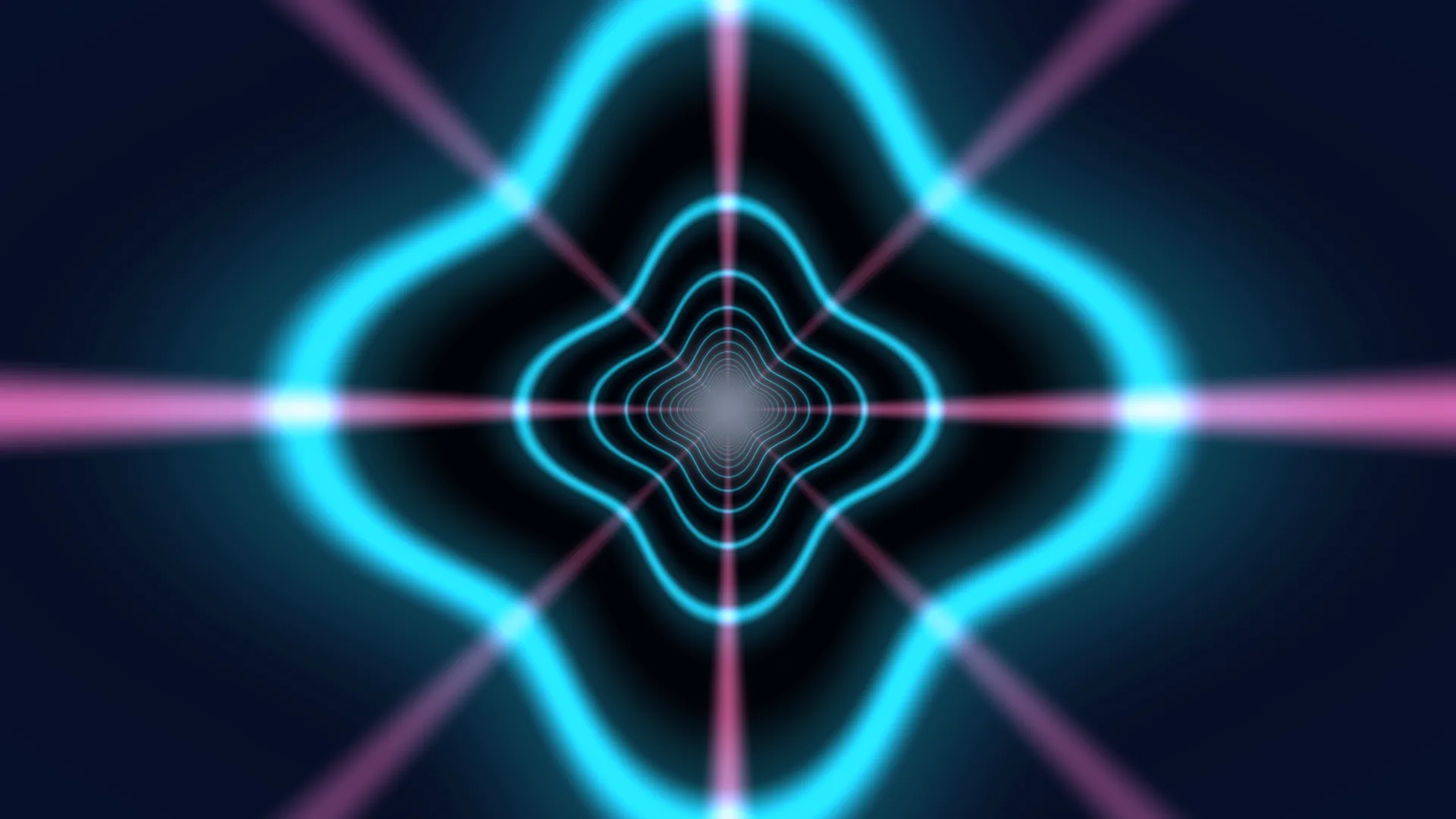 Cyan and magenta symmetry in deep space — abstract wallpaper at 3840x2160