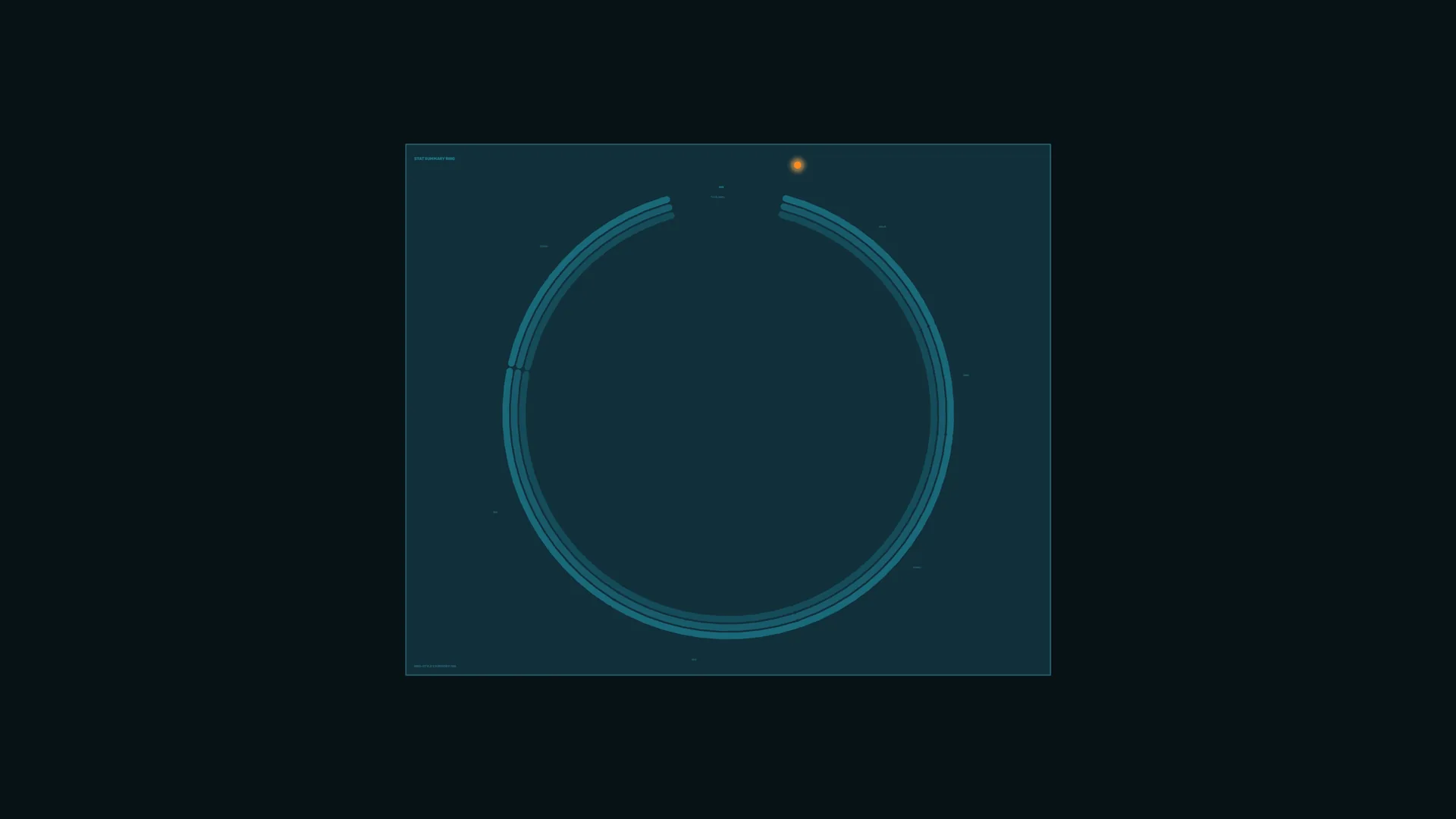 Teal orbital ring with a point of amber light — orbital ring wallpaper at 3840x2160