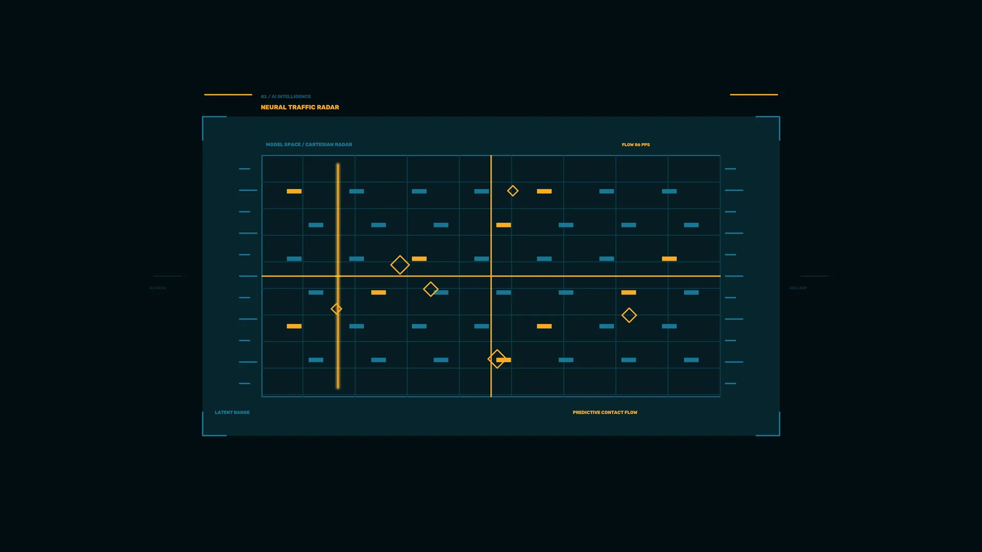 Neural traffic radar in amber and blue — neural traffic radar wallpaper at 3840x2160