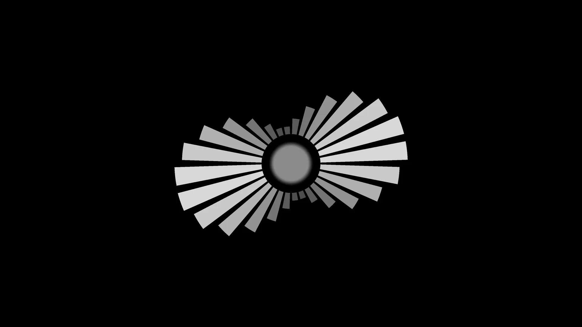 Monochrome radial sunburst on black — radial sunburst wallpaper at 3840x2160