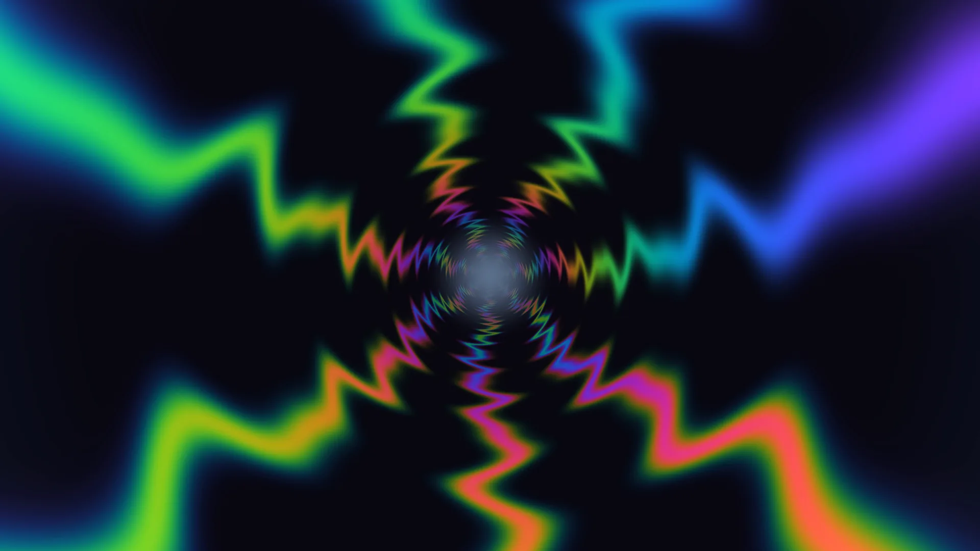Chromatic Zigzags Around a Luminous Center — abstract wallpaper at 3840x2160