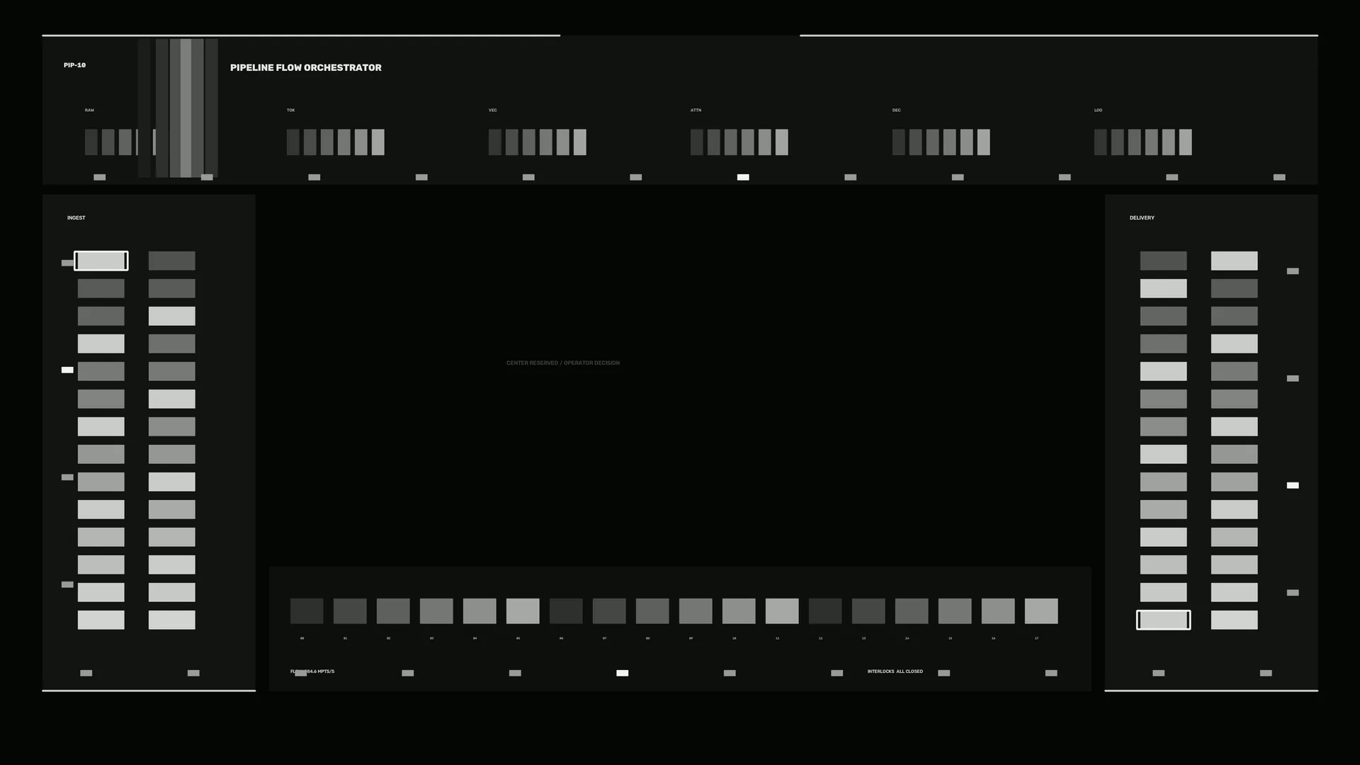 Monochrome Pipeline Flow Orchestrator Interface — pipeline wallpaper at 3840x2160