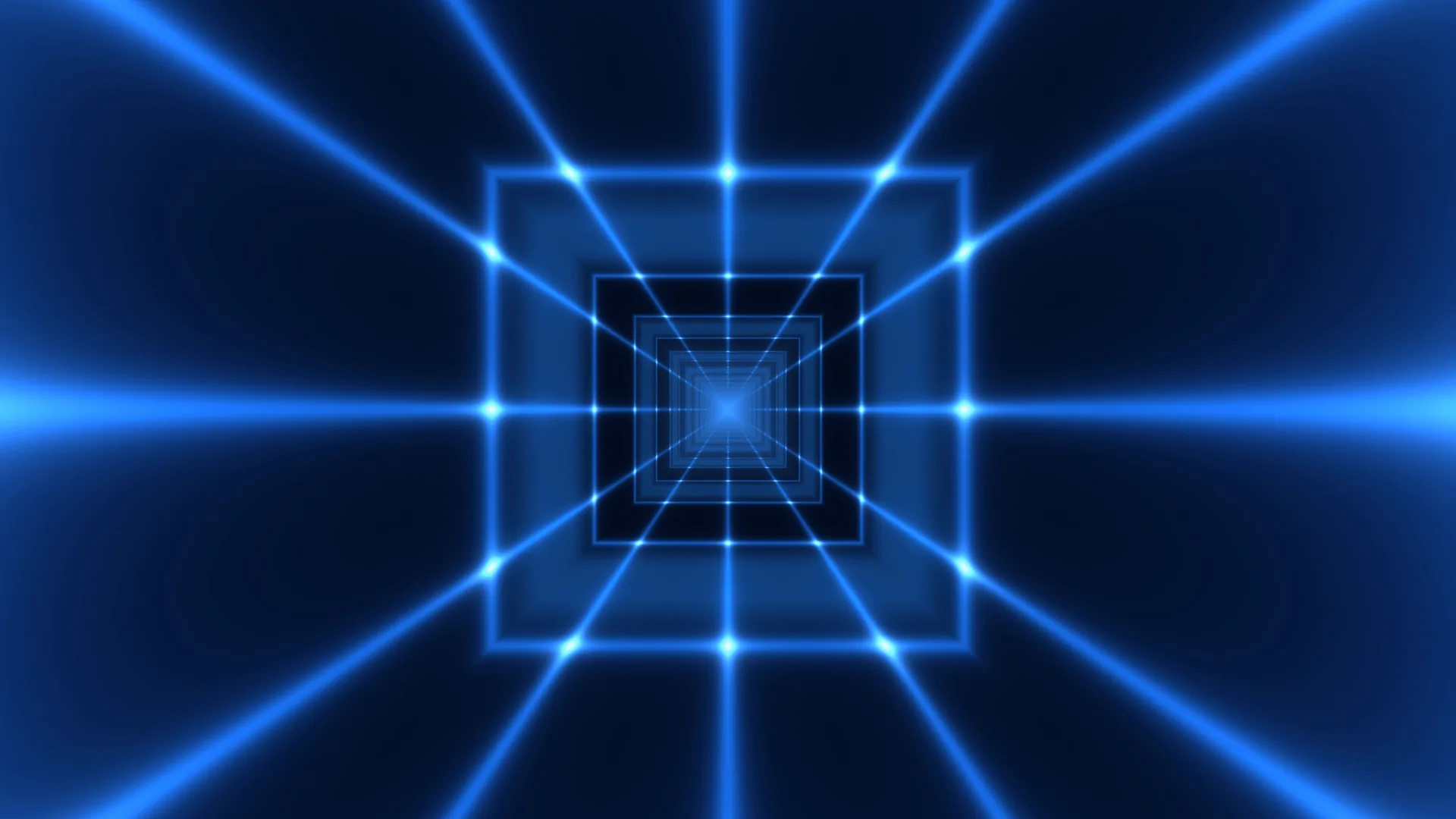 Blue luminous geometric tunnel in deep space — blue wallpaper at 3840x2160