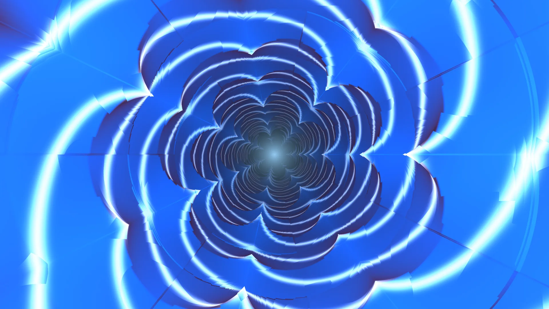 Cobalt Spiral with Luminous Petal Rings — cobalt blue wallpaper at 3840x2160