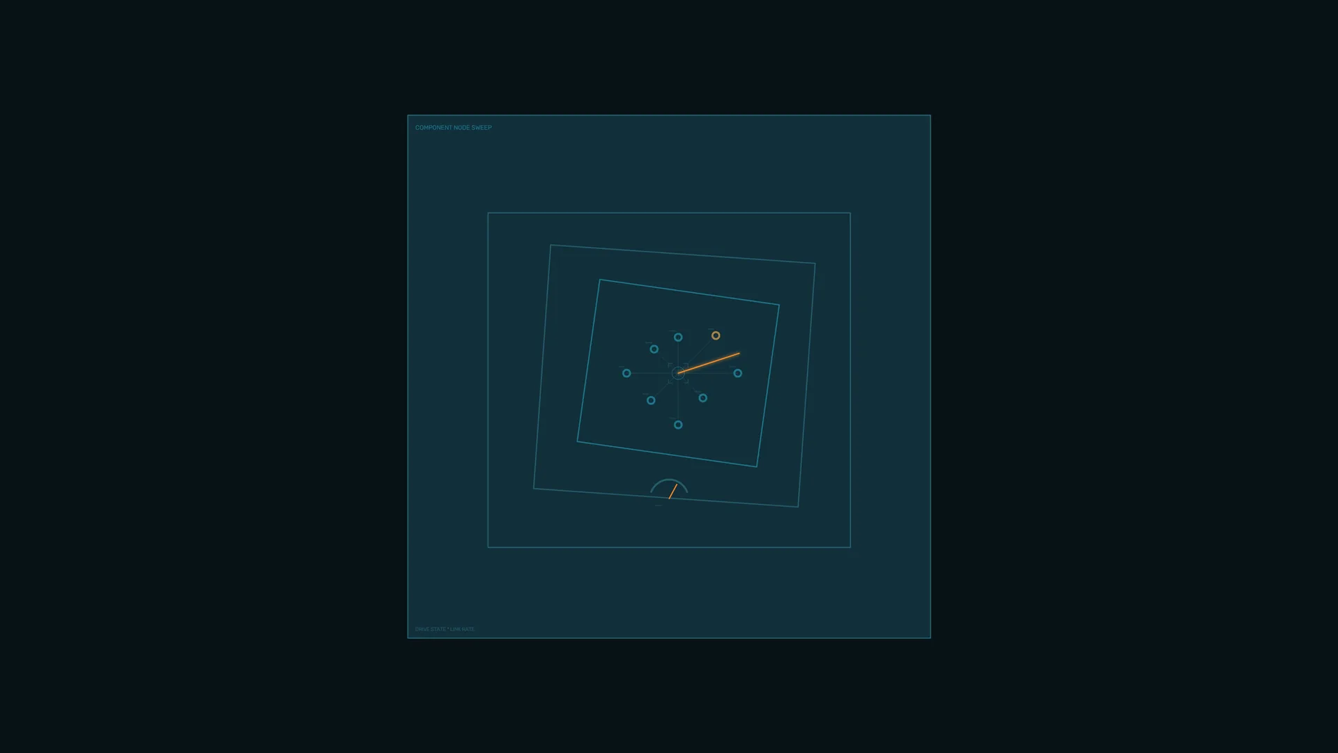 Teal orbital diagram with amber vector — orbital diagram wallpaper at 3840x2160