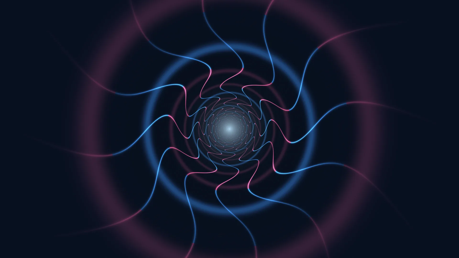 Neon spiral with a luminous central aperture — neon spiral wallpaper at 3840x2160
