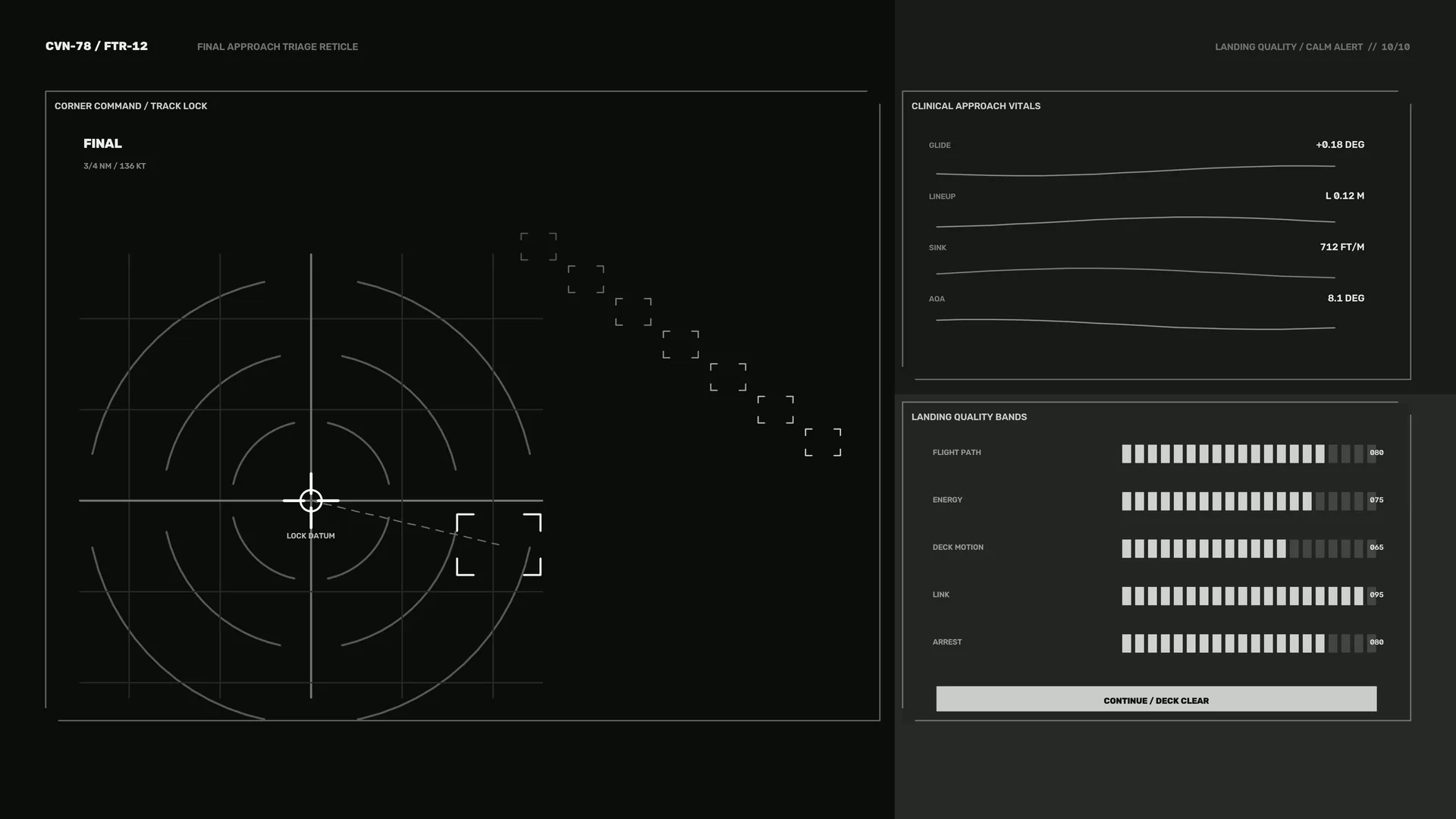 Monochrome landing approach control display — landing approach wallpaper at 3840x2160