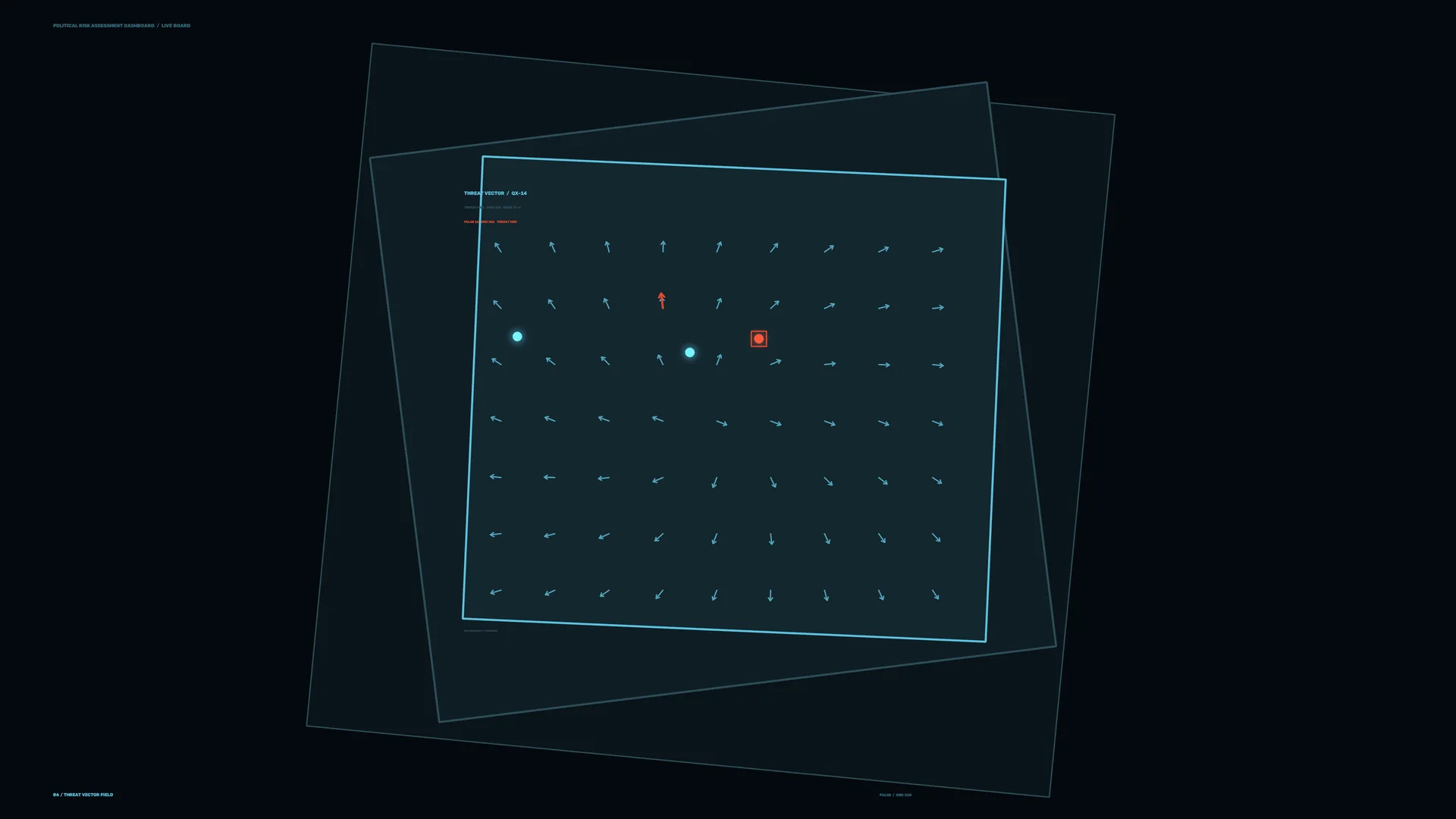 Cyan Vector Field in Layered Geometric Space — vector field wallpaper at 3840x2160