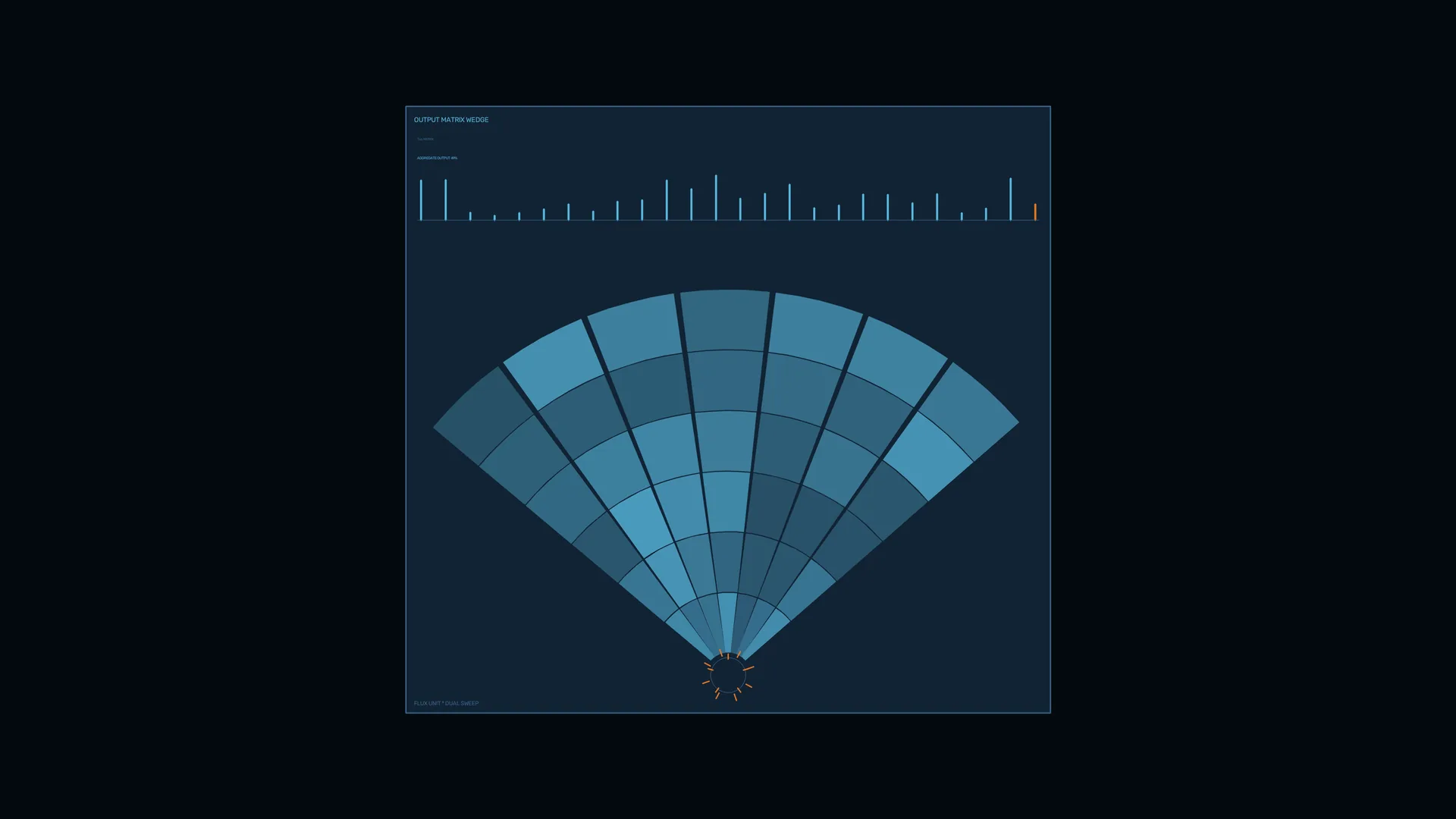 Blue radial data diagram with copper accents — radial diagram wallpaper at 3840x2160