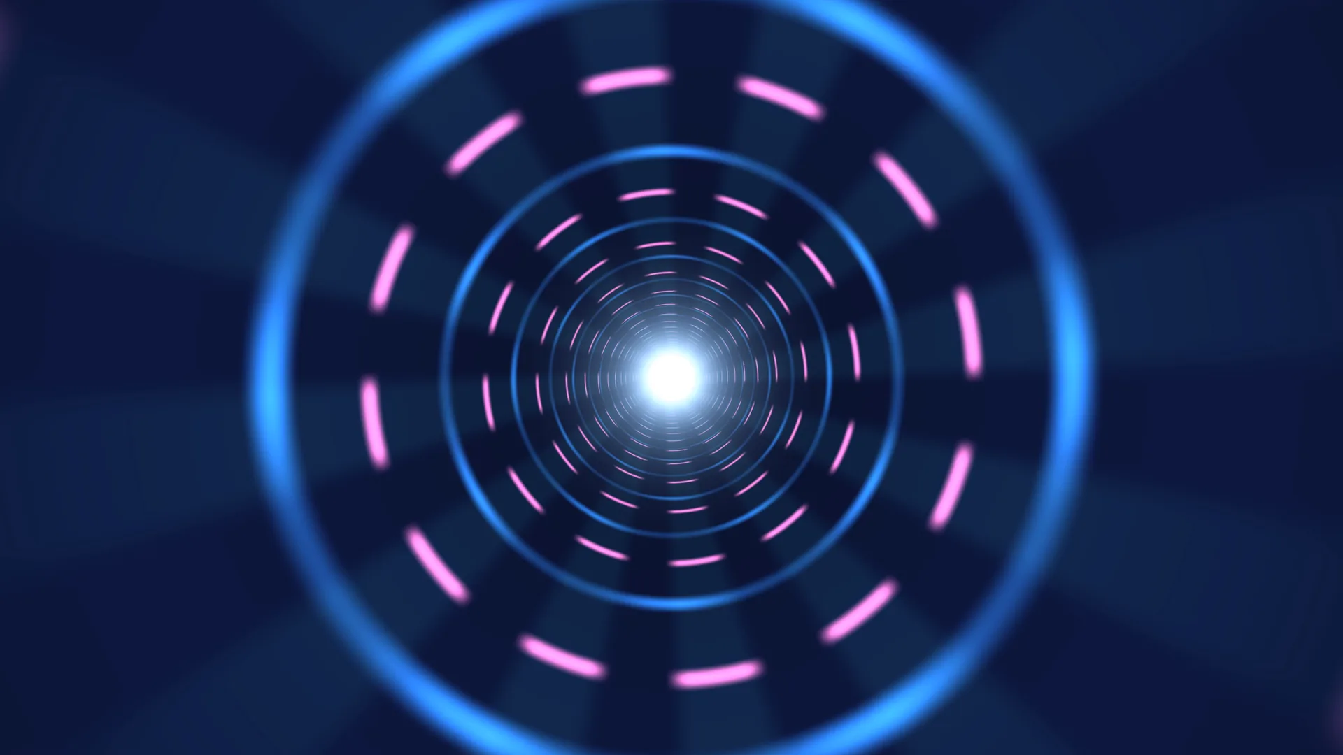 Blue and pink concentric light tunnel — concentric rings wallpaper at 3840x2160