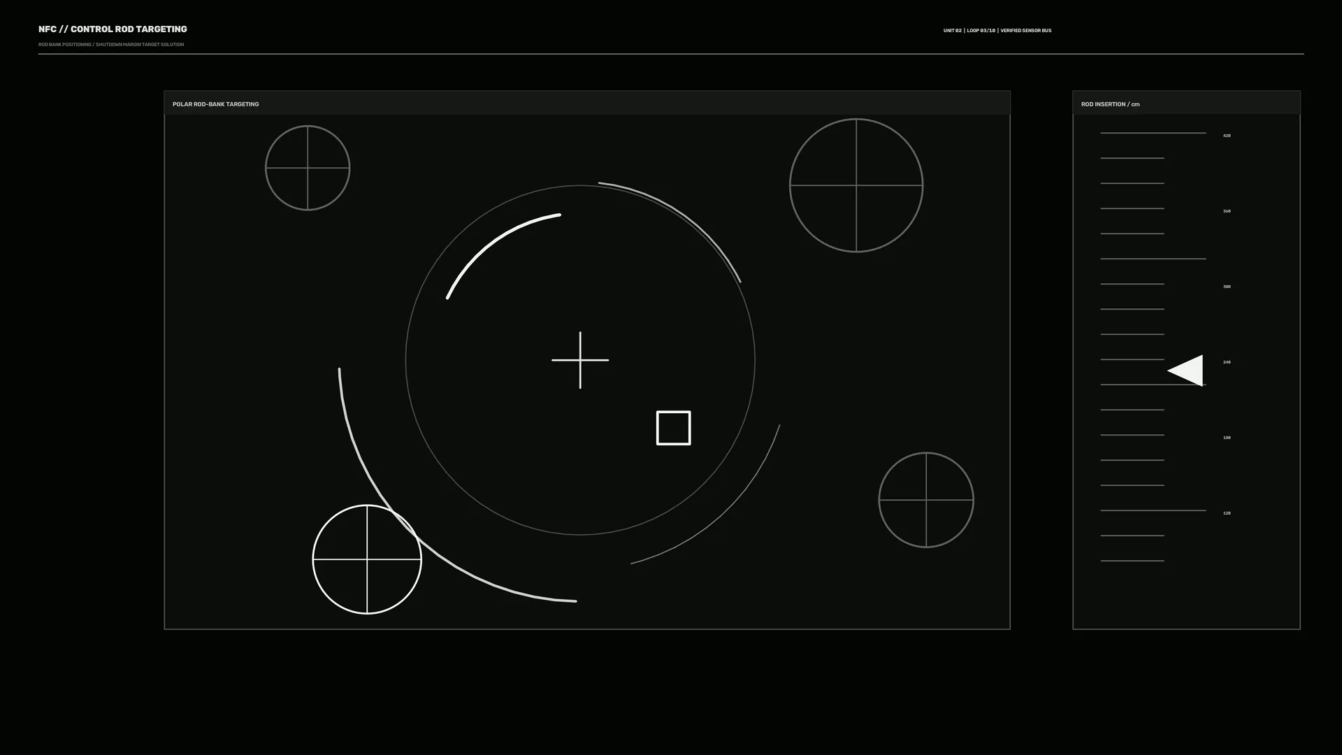 Monochrome orbital targeting interface — targeting interface wallpaper at 3840x2160