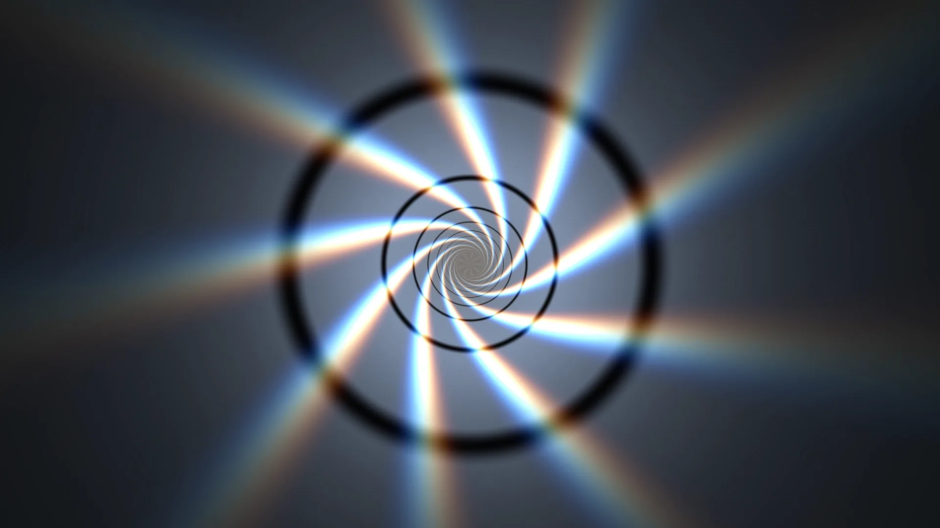 Spiral rings with blue and amber light — spiral wallpaper at 3840x2160