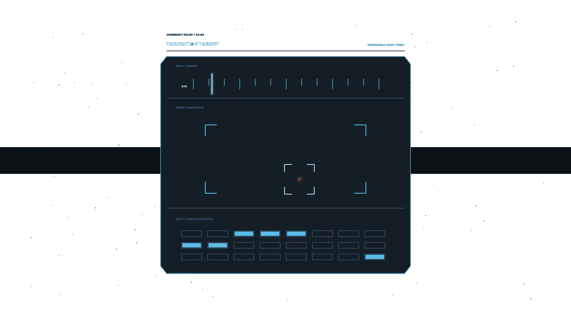 Blue target interface on a dark field — targeting interface wallpaper at 3840x2160