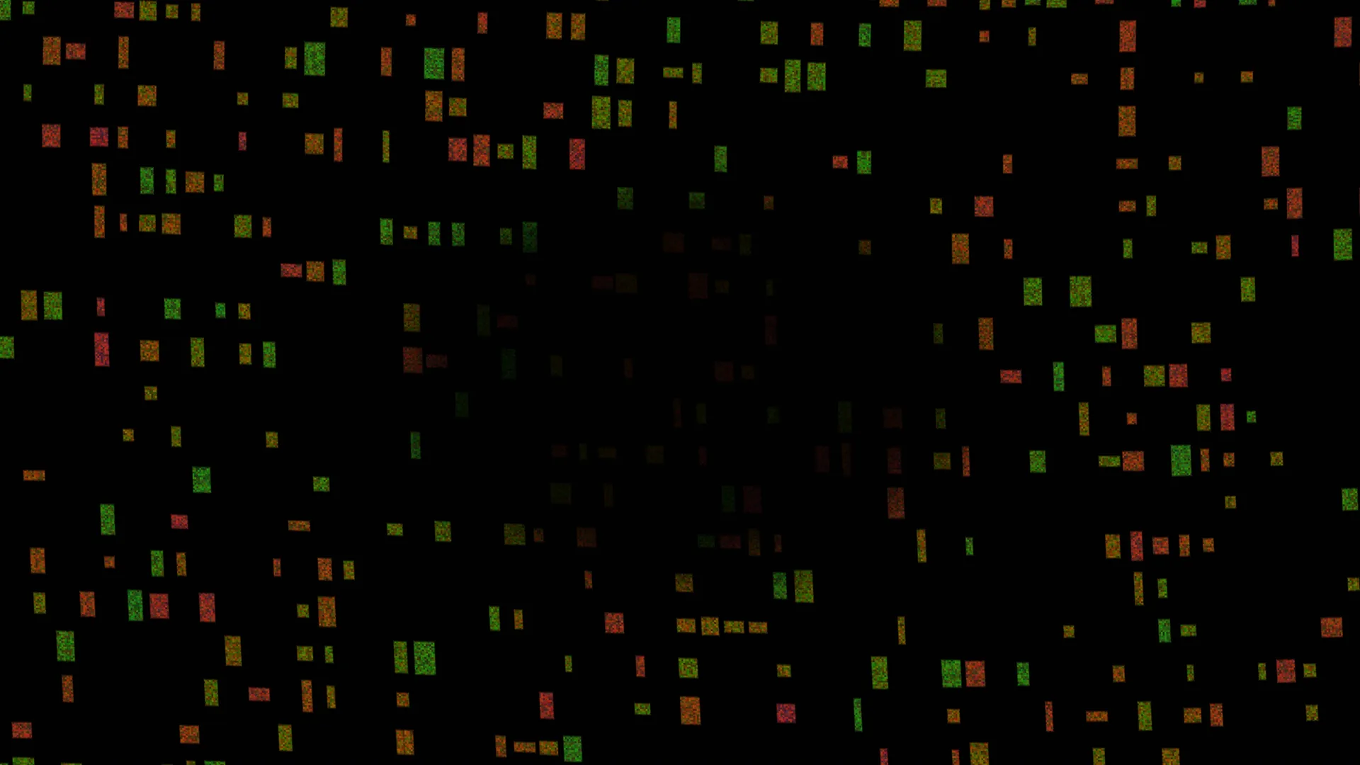 Scattered Color Blocks Across a Black Field — abstract wallpaper at 3840x2160