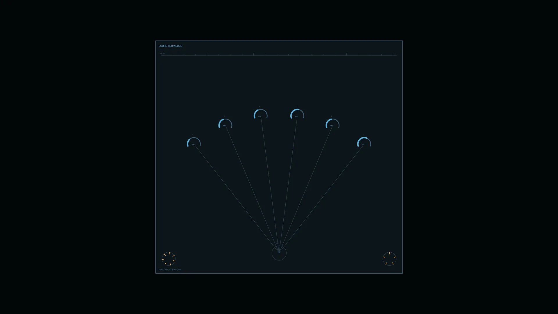Blue radial interface on a dark field — interface diagram wallpaper at 3840x2160