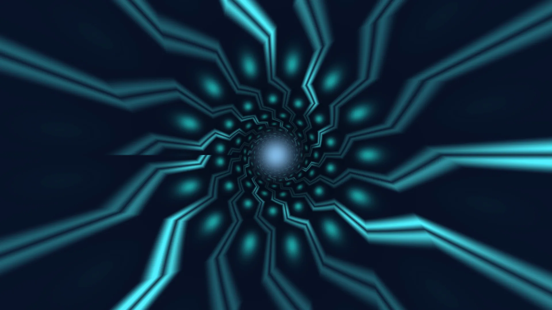 Cyan radial geometry around a luminous center — radial geometry wallpaper at 3840x2160