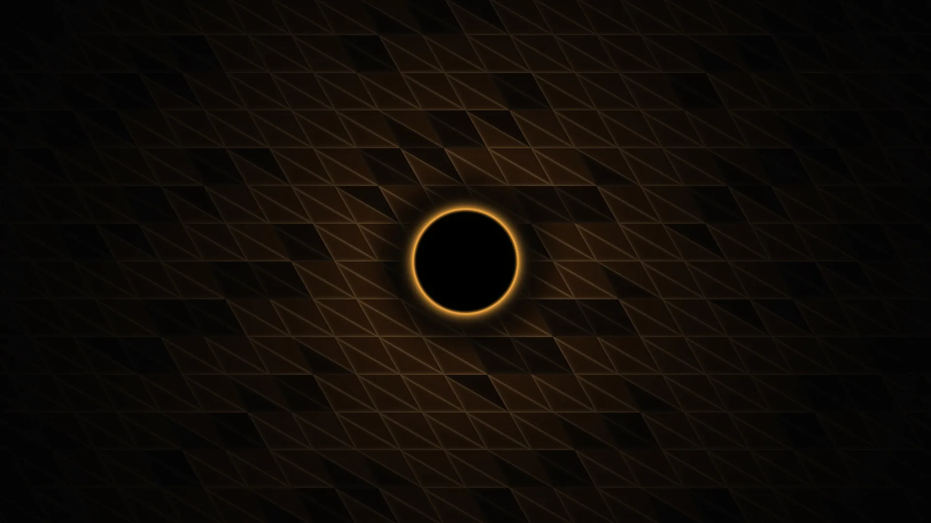 Amber Ring Across a Dark Geometric Field — amber ring wallpaper at 3840x2160