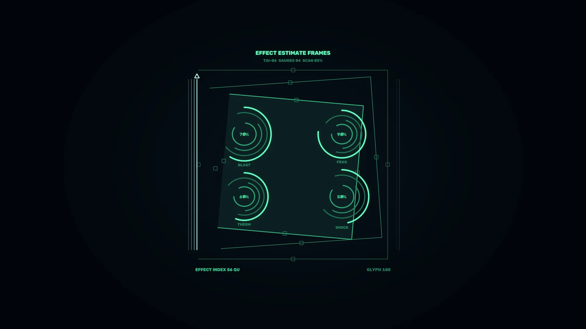 Neon effect gauges in a dark technical grid — neon interface wallpaper at 3840x2160