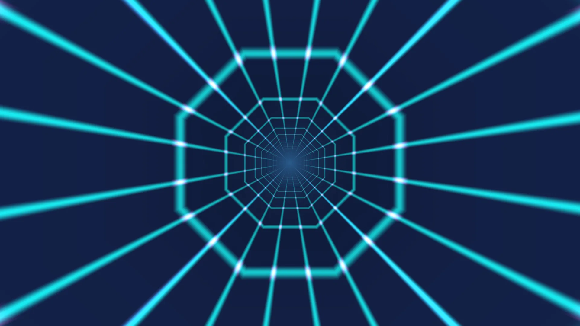 Cyan tunnel geometry in deep blue space — geometric tunnel wallpaper at 3840x2160
