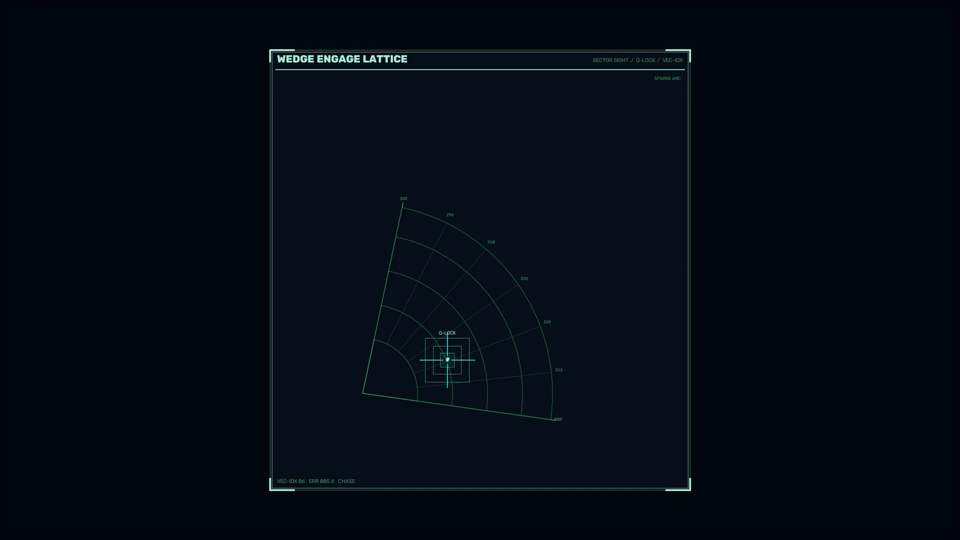 Wedge Engage Lattice in Green Linework — sector grid wallpaper at 3840x2160