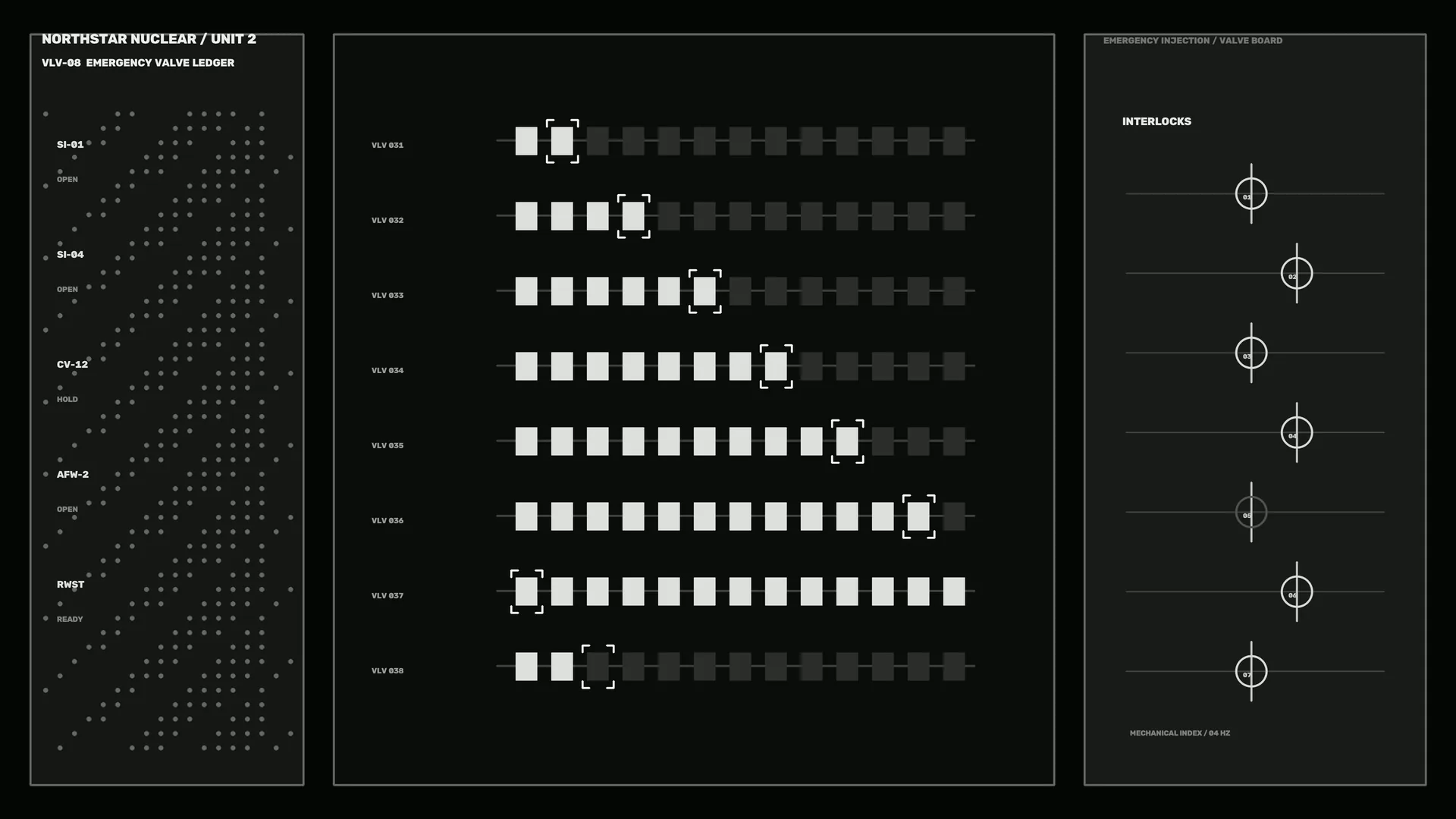 Monochrome Nuclear Control Panel Diagram — control panel wallpaper at 3840x2160