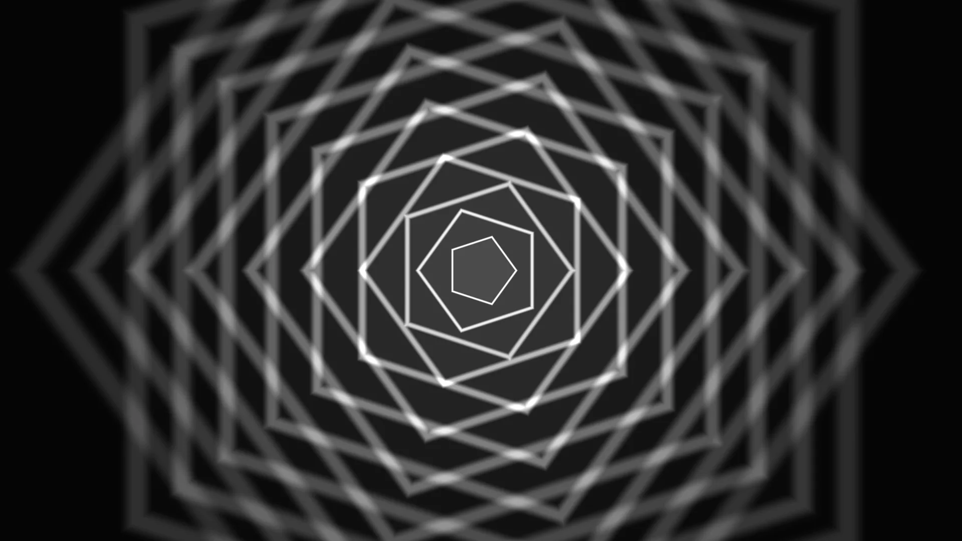 Concentric polygon lines in monochrome light — geometric wallpaper at 3840x2160