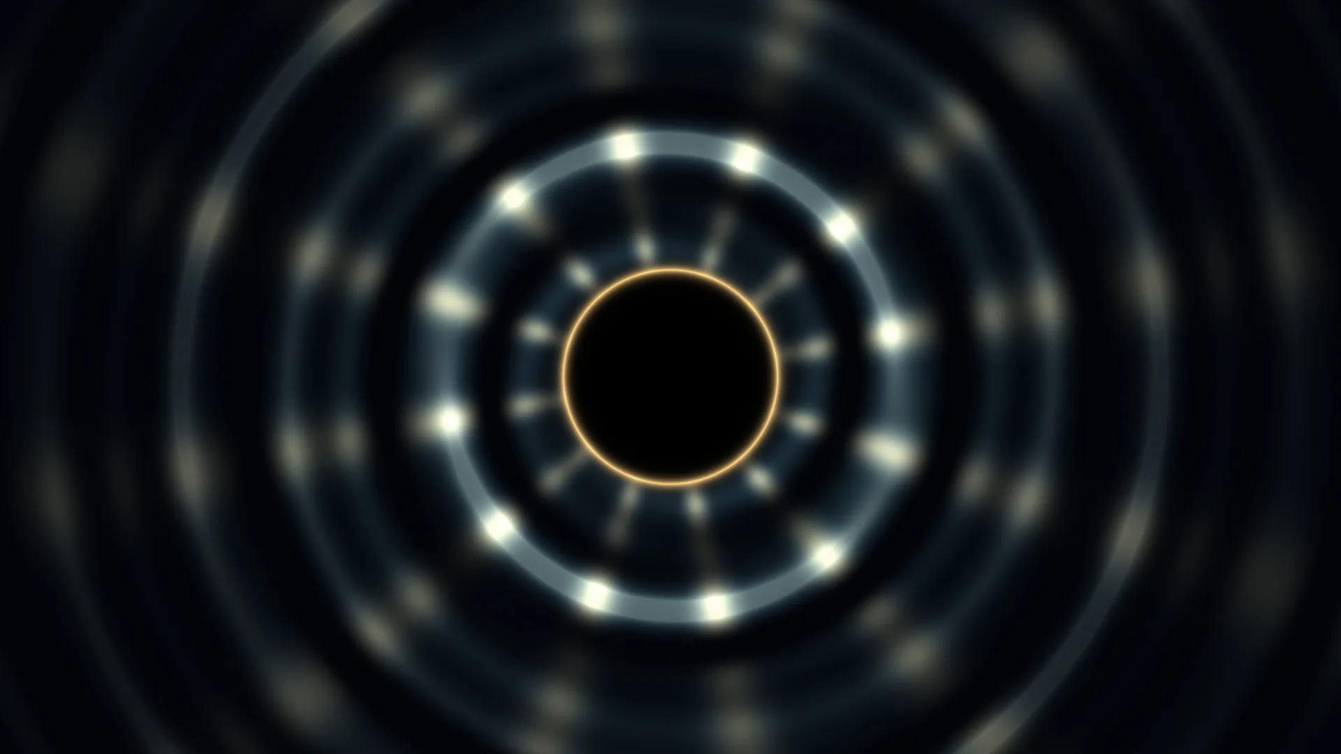 Luminous rings around a dark central circle — concentric rings wallpaper at 3840x2160